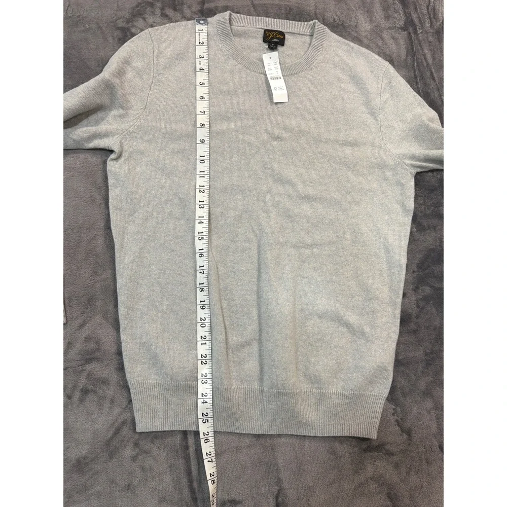 NWT J. Crew Cashmere Sweater Mens Light Grey Crewneck BE895 S